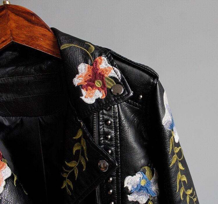 Aveline | Læderblomsterjakke