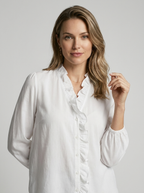 Elina | Women's Blouse with Ruffles and V-Neck