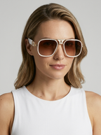 Donna | Retro-Glam Pilot Solbrille med Emaljedetaljer