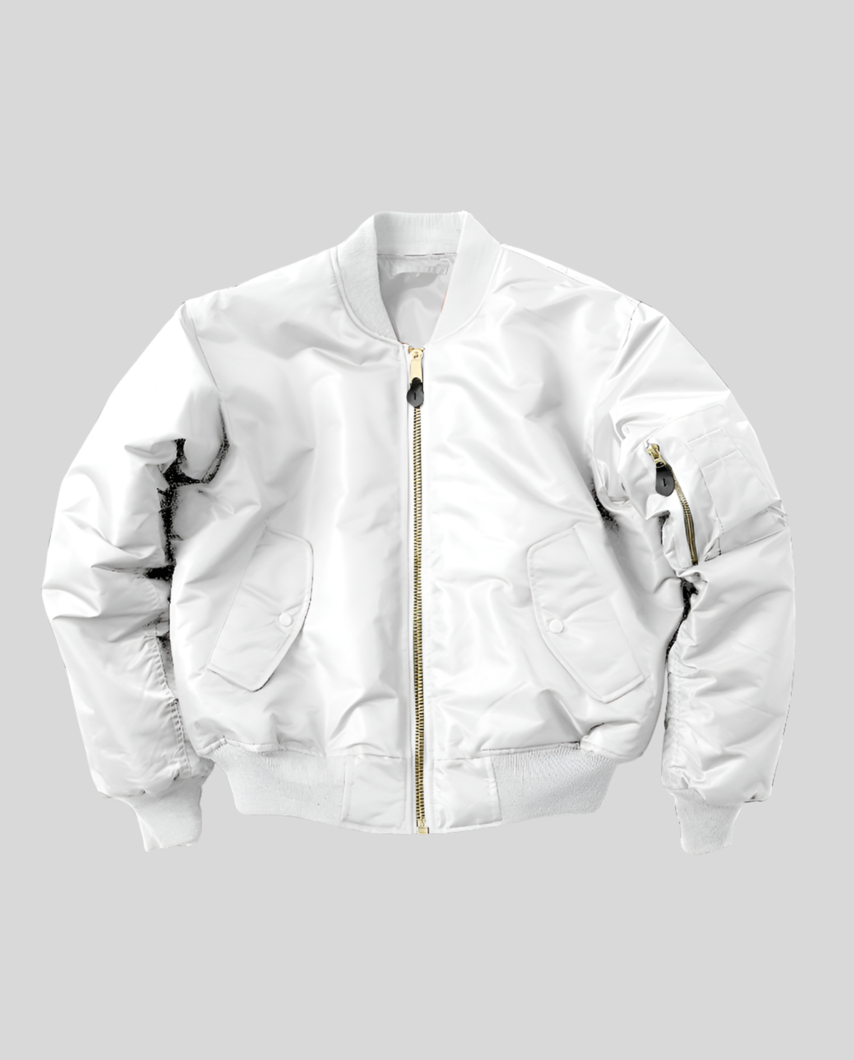Anais | Women's Padded Forest Bomber Jacket with Zipper and Ribbed Edges