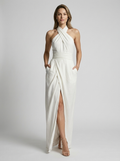Asterin | Halterneck Maxi Kjole Med Elegant Slids