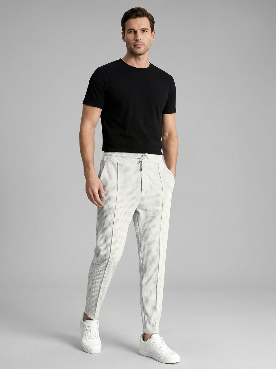 Leo | Men's Textured Joggers with Elastic Waist