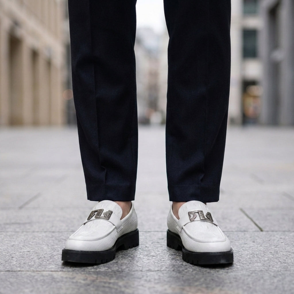 Leon | Men's faux leather loafers with chunky tread soles