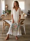 Elvara | Maxi Kjole Med Blomsterprint Og Løs Pasform