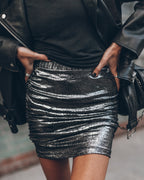 Lunessa | Glitter Metallic Mini-Nederdel