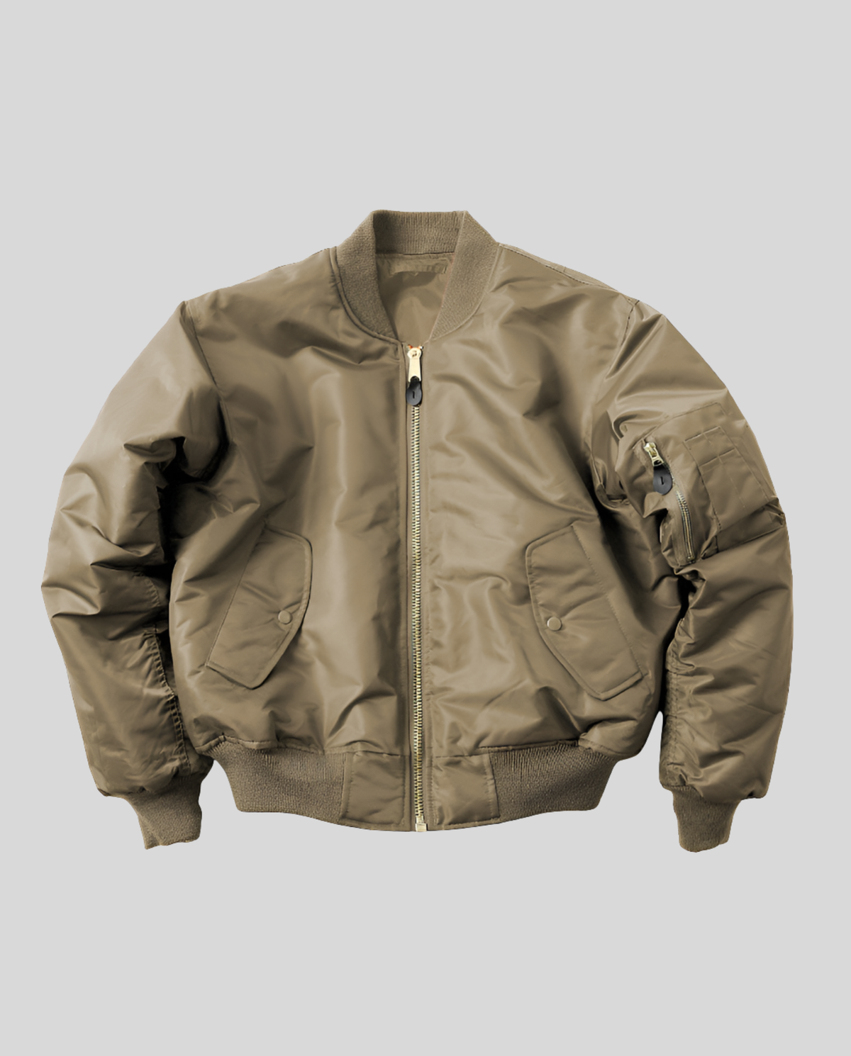Anais | Women's Padded Forest Bomber Jacket with Zipper and Ribbed Edges