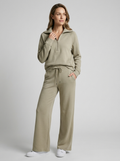 Lorena | Women's Two-Piece Set with Quarter-Zip and Wide-Leg Pants