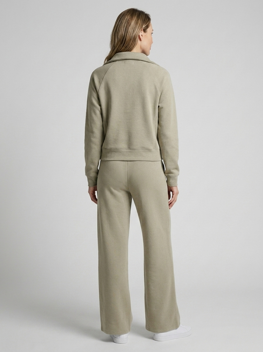 Lorena | Women's Two-Piece Set with Quarter-Zip and Wide-Leg Pants