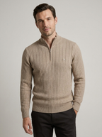 Valentino | Ribstrikket Half Zip Sweater til Herre