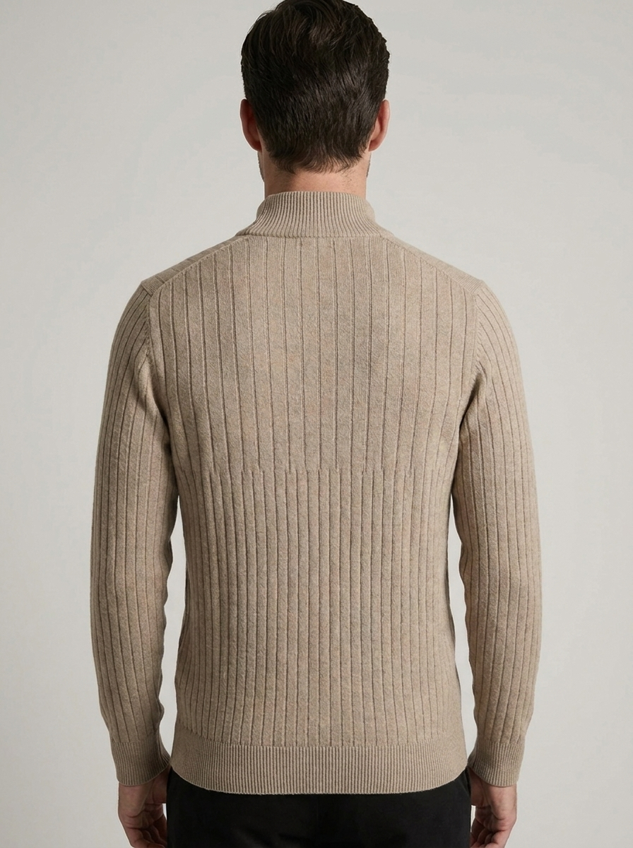 Valentino | Ribstrikket Half Zip Sweater til Herre