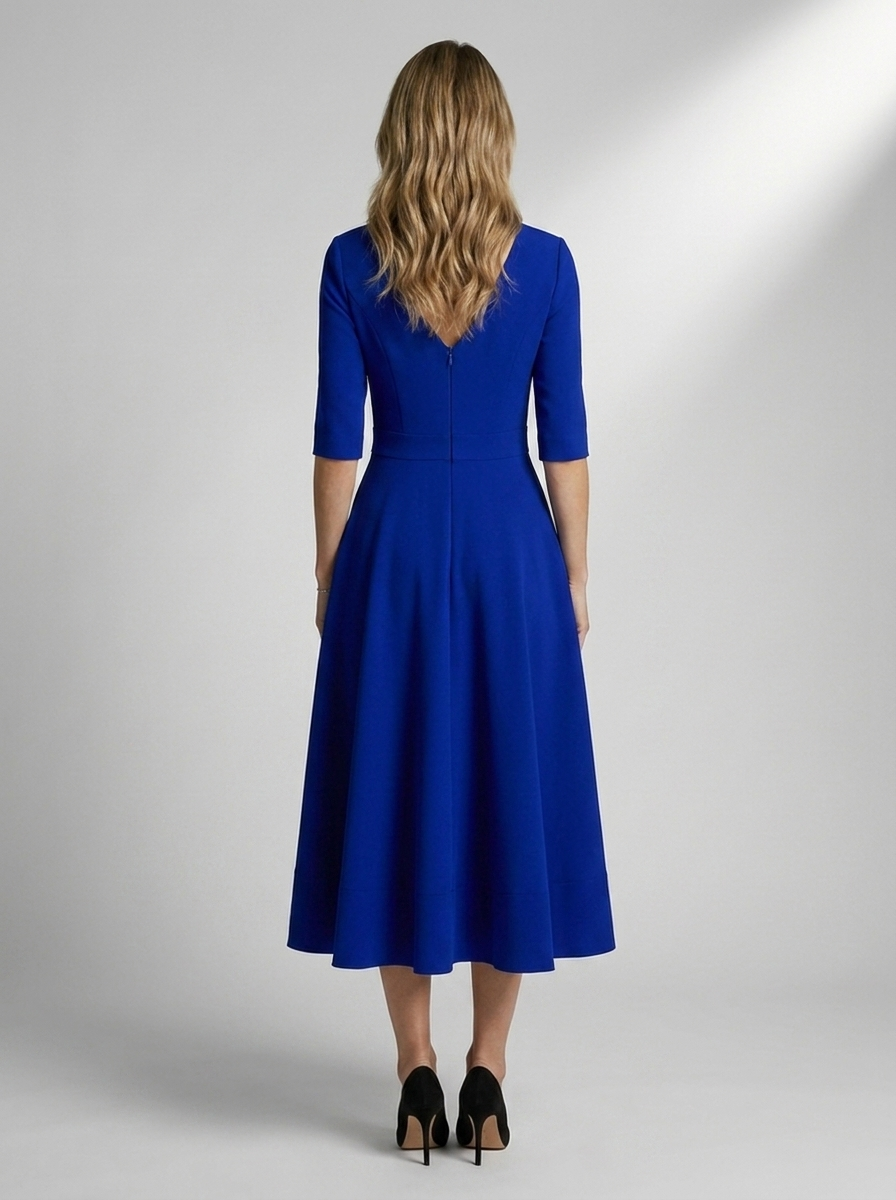 Celestine | Robe Midi Élégante À Col V