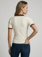 Elise | Ribbed Polo Knit Sweater for Women