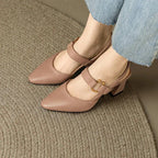 Serelina | Elegante Pumps Med Rem Og Stabil Blokhæl