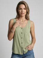 Zafira | Boho Tanktop med Knapdetaljer