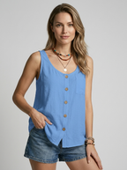 Zafira | Boho Tanktop med Knapdetaljer