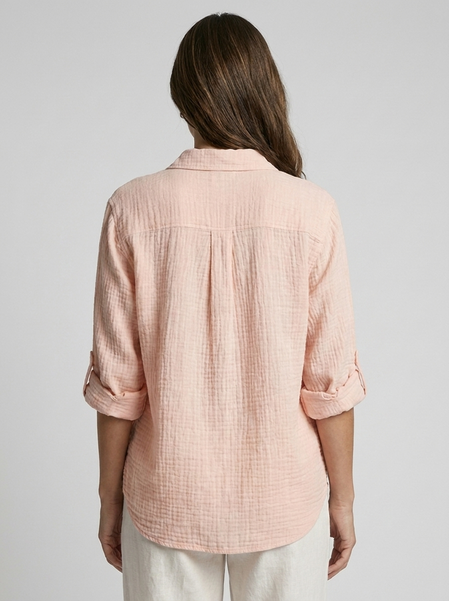 Leslie | Afslappet Skjortebluse Med Knappelukning