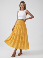 Monta | Blomstret Midi Nederdel Til Dame