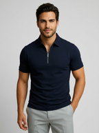 Lorenzo | Slim Fit Polo Med Lynlås Til Herre