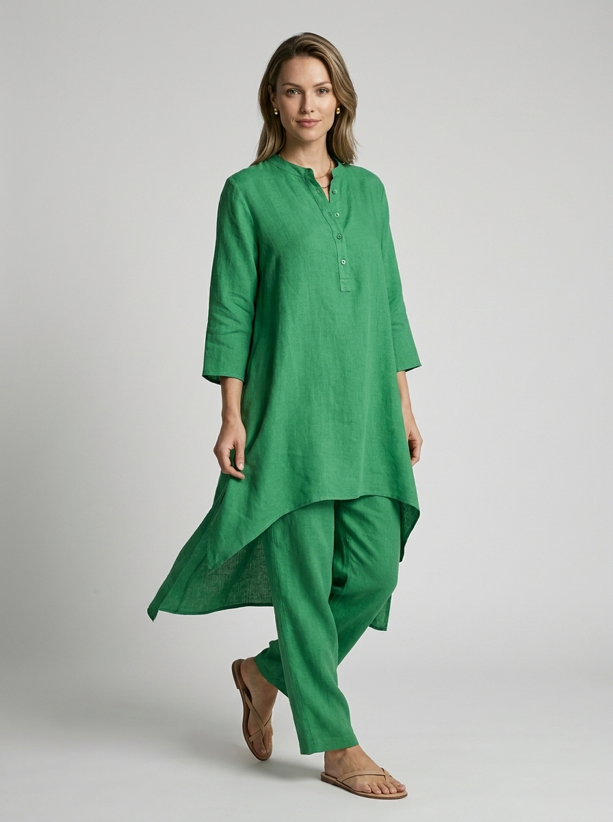 Marie | Komfortabelt Dame Sæt med Tunika og Bukser
