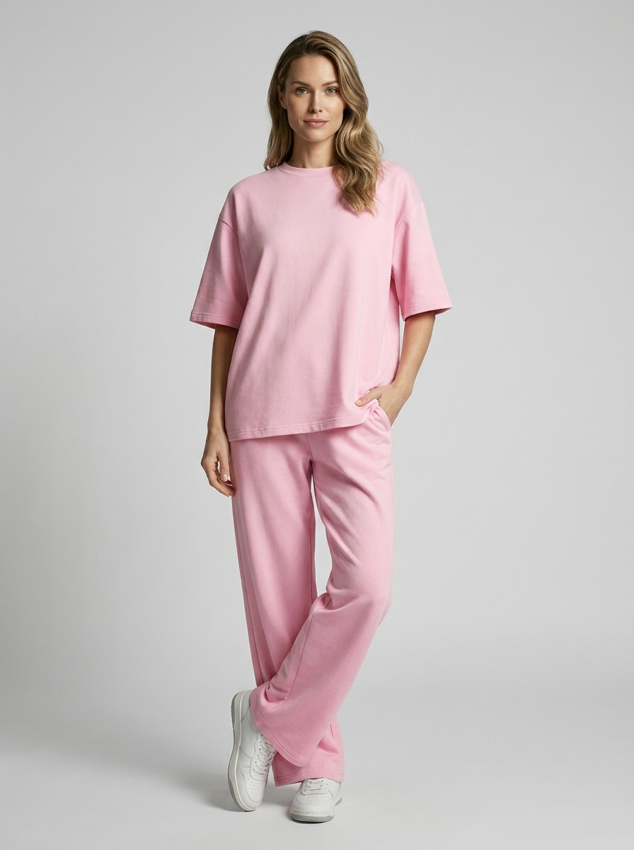 Lisa | Oversized Todelt Dame Sæt med T-Shirt og Bukser