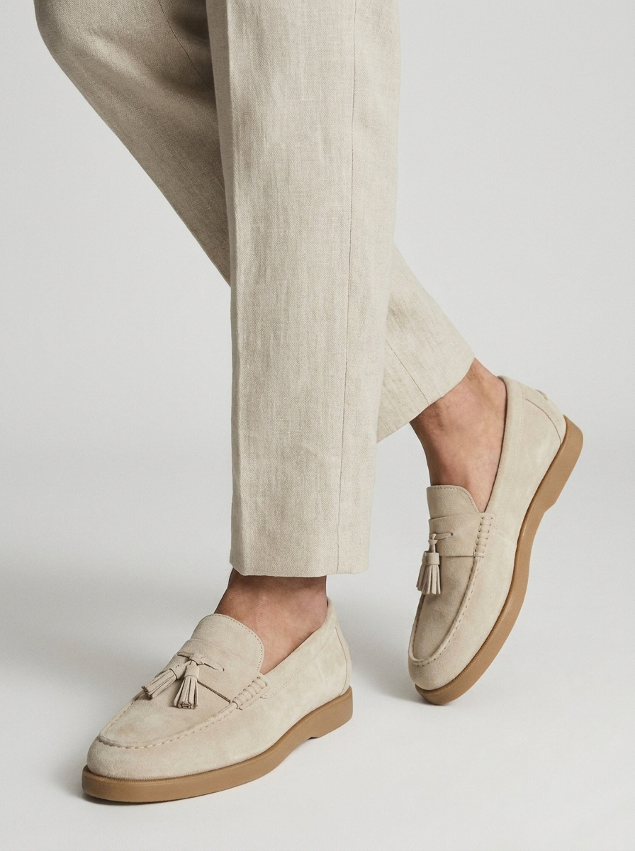 Lucien | Loafers i Ruskind med Kvaster til Herre