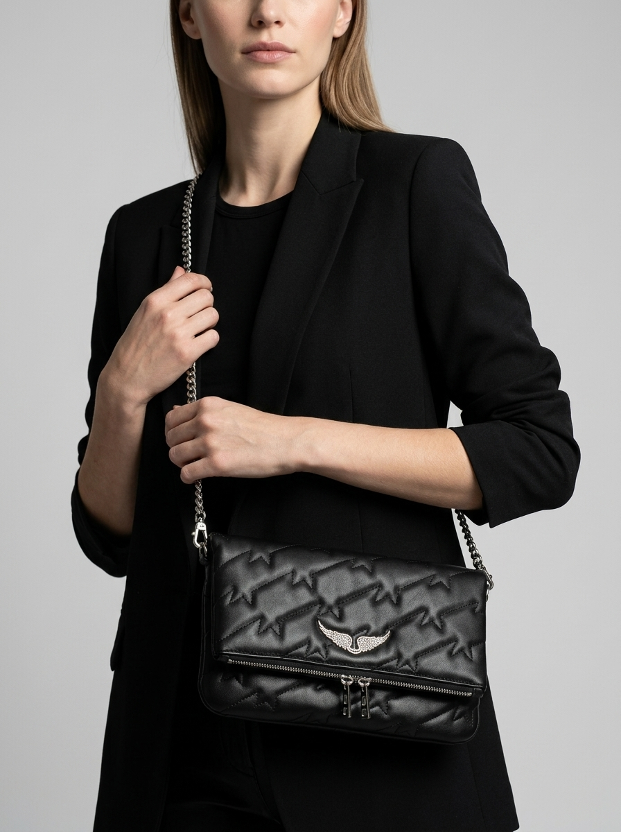 Aurelia | Bolso bandolera con correa de cadena y diseño de solapa elegante