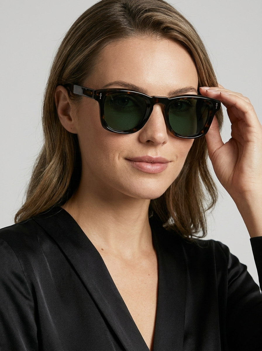 Rivo | Kvadratisk Acetat Solbrille med Gradientfarvet Stel