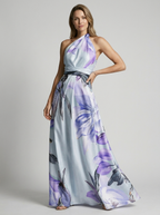 Selestia | Abito Maxi Asimmetrico con Stampa Floreale