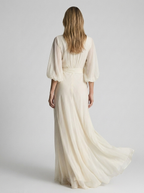 Vanessa | Elegant Chiffon Maxi Kjole Med V-Hals