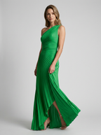 Delfina | Robe maxi plissée une épaule