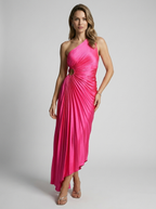 Delfina | Robe maxi plissée une épaule