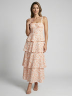 Rosalie | Blomstret Lagdelt Maxi Kjole Til Dame