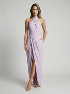 Asterin | Halterneck Maxi Kjole Med Elegant Slids