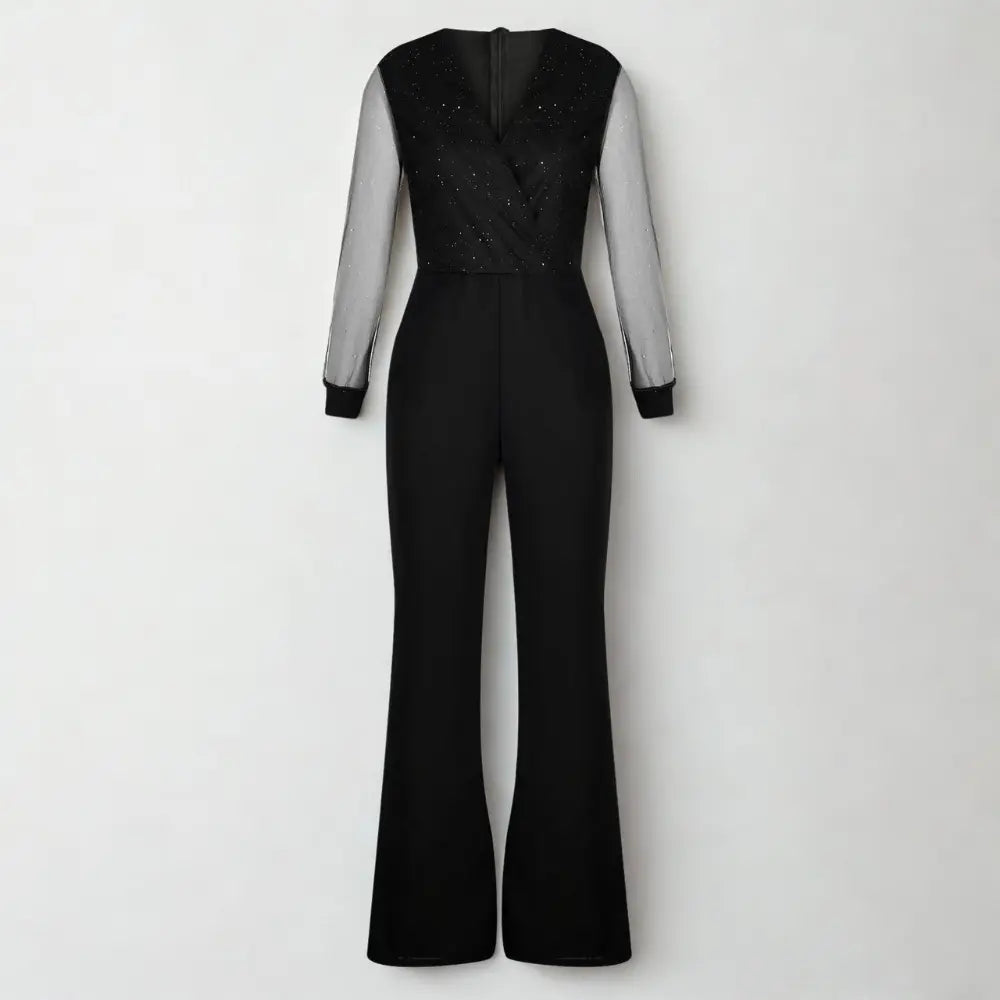 Serafine | Elegant Jumpsuit Med Glitrende Overdel