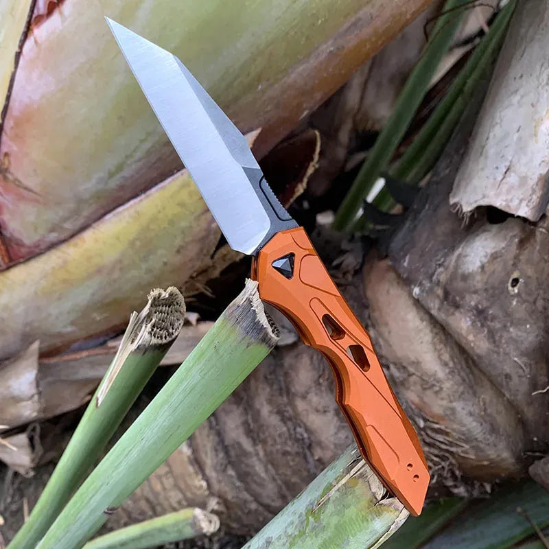 Kompakt foldekniv med Wharncliffe-klinge og udformet greb