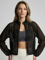 Alessia | Åndbar Mesh Jakke med Cropped Pasform
