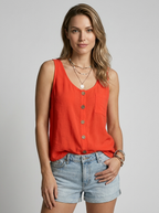Zafira | Boho Tanktop med Knapdetaljer