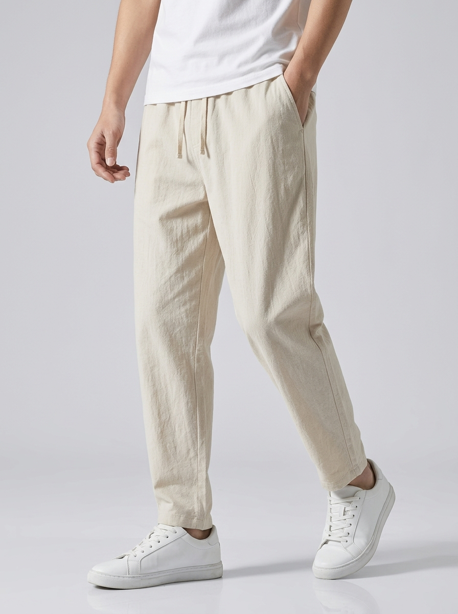 Elvano | Pantaloni leggeri in lino con vestibilità rilassata