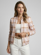 Amelia | Leather Bomber Jacket with Zipper and Minimalist Design