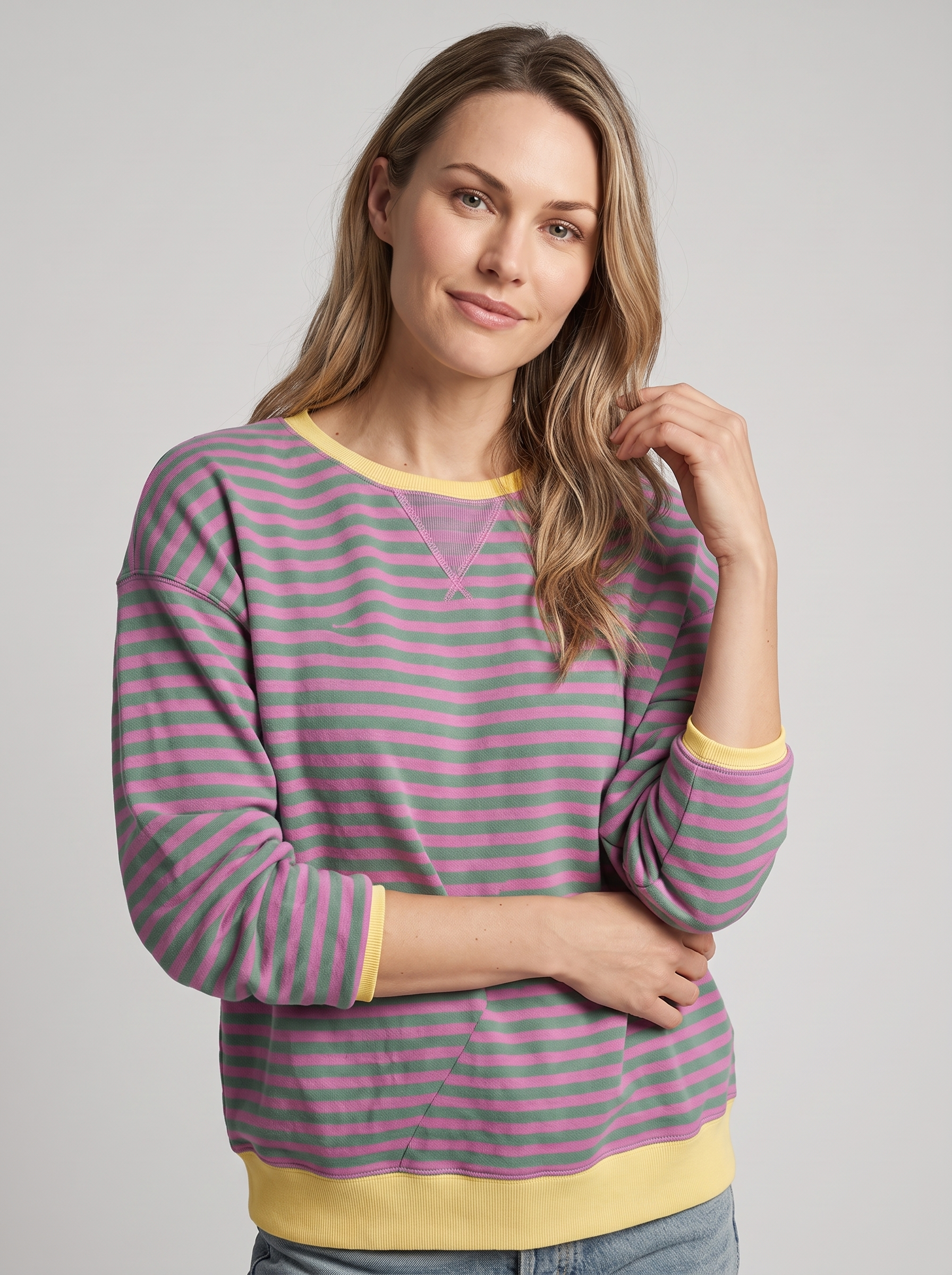 Elowen | Dame Stribet Sweatshirt