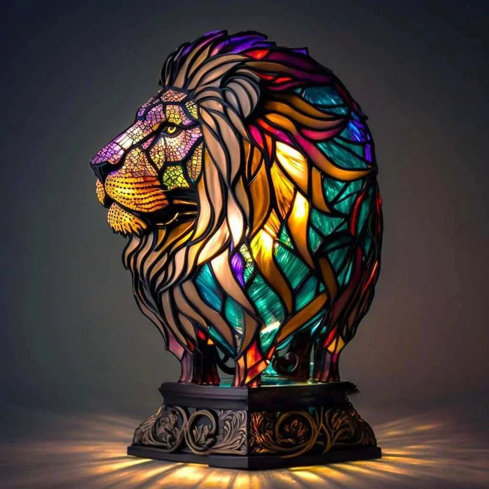 Aurora | Stained glass table lamp with animal motif
