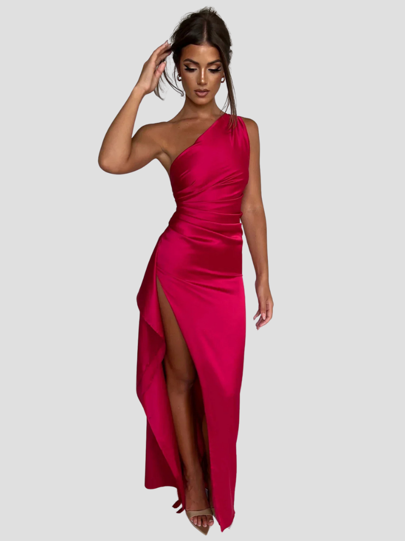 Alessia | One-Shoulder Satin Kjole
