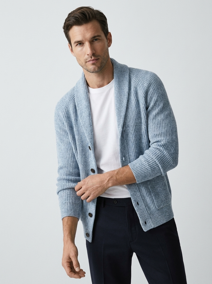 Alessio | Knitted Cardigan with Shawl Collar