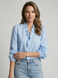 Elina | Women's Blouse with Ruffles and V-Neck
