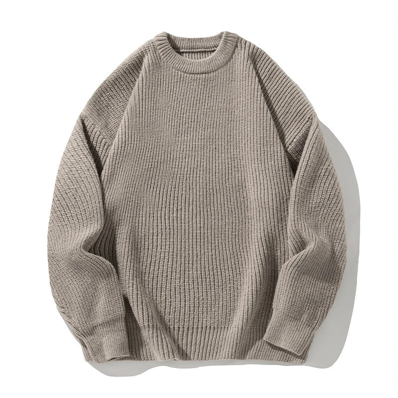 Emil | Herre Ribstrikket Sweater med Rund Hals