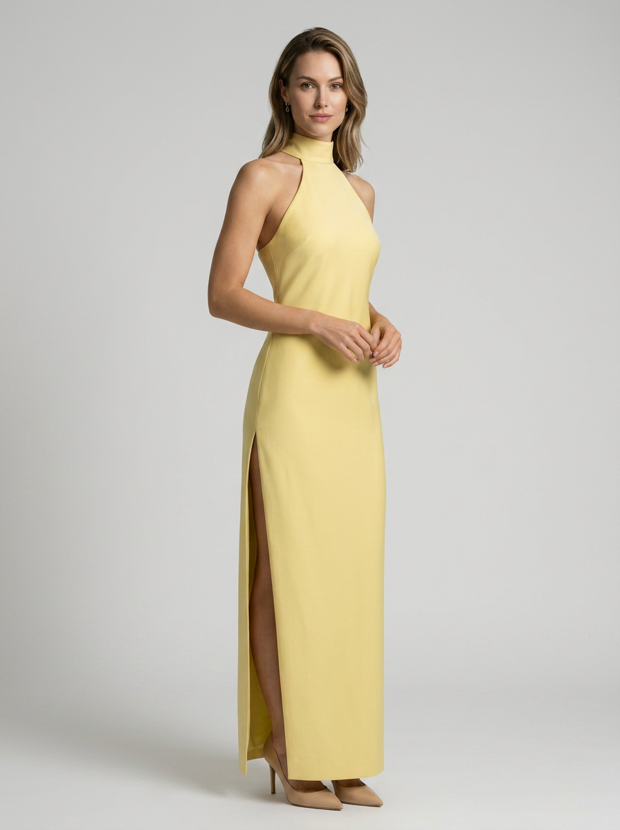 Celeste | Elegant Halterneck Maxi Kjole Til Dame