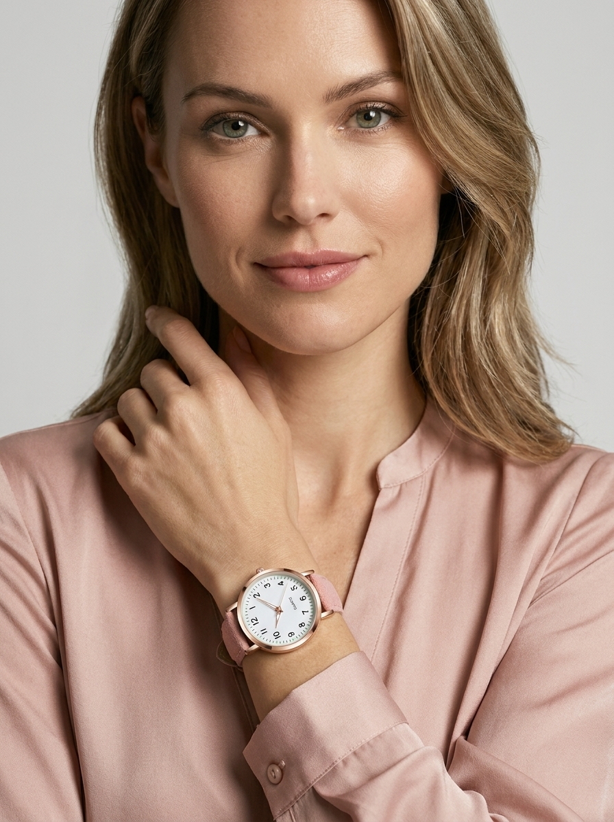 Aurora | Elegant Dameur med Farverig Læderrem