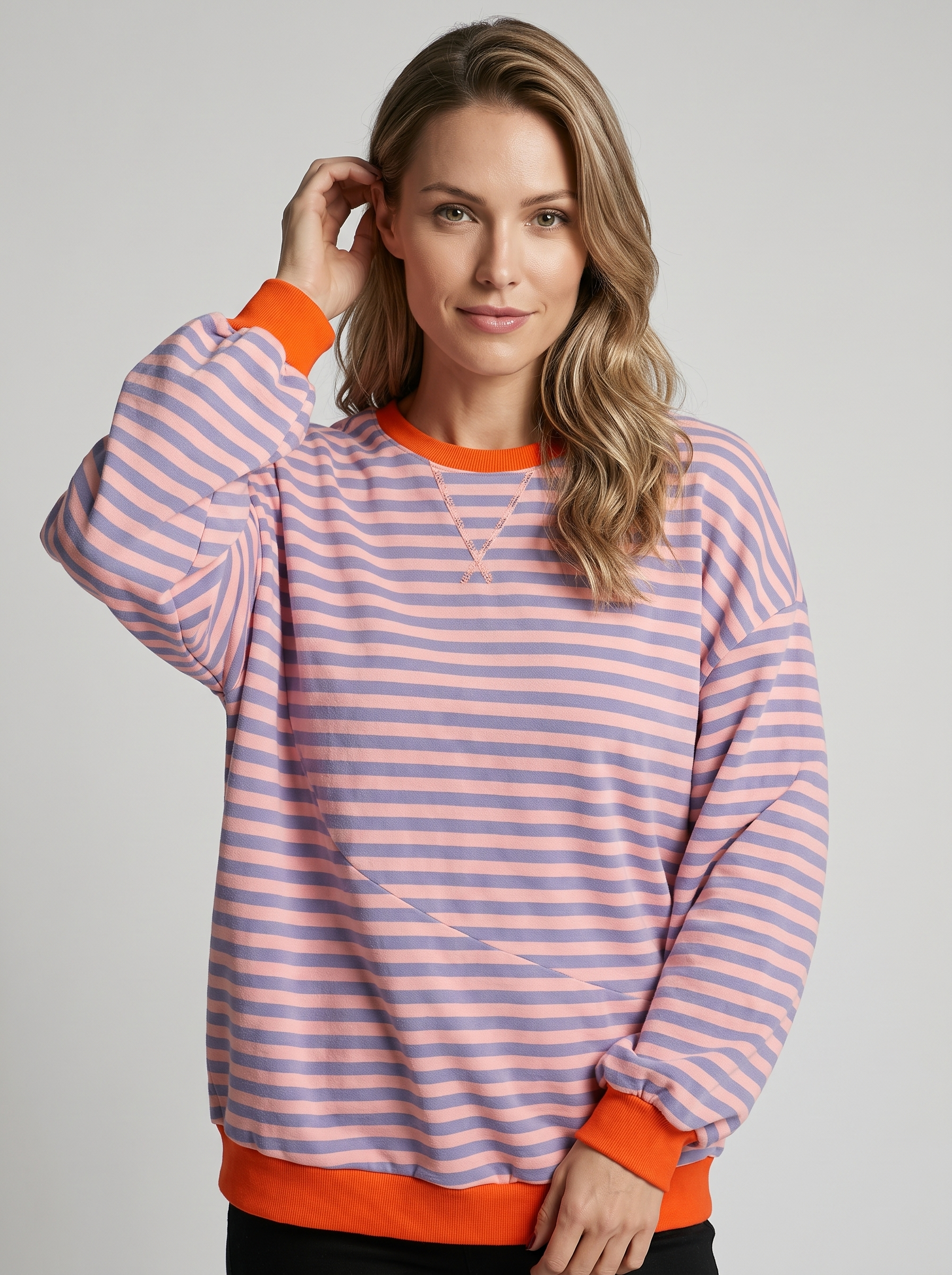 Elowen | Dame Stribet Sweatshirt