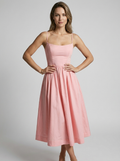 Rosalie | Romantico Abito Midi a Linea A con Spalline Sottili