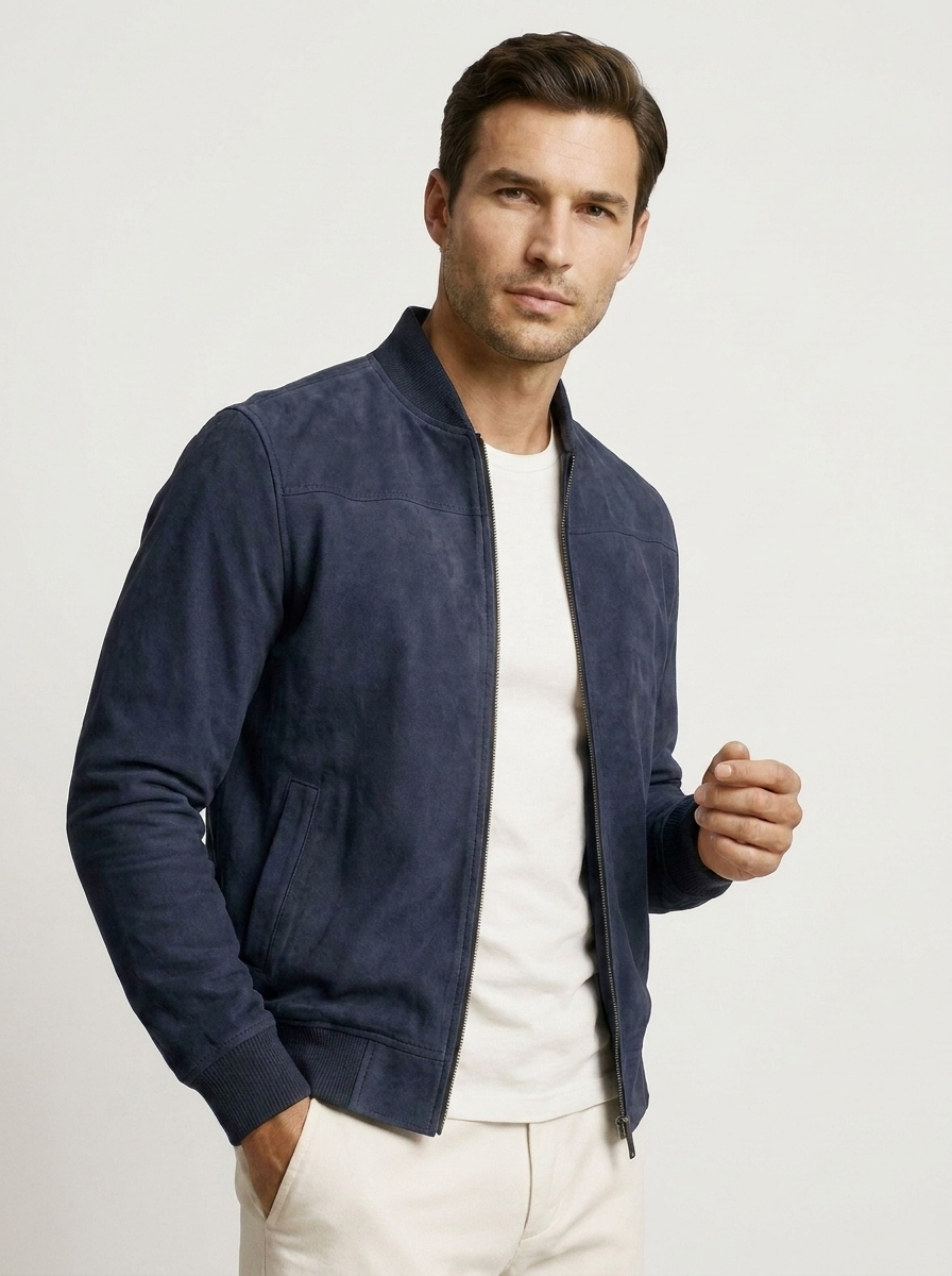 Lorenzo | Faux Suede Bomber Jacket for Men